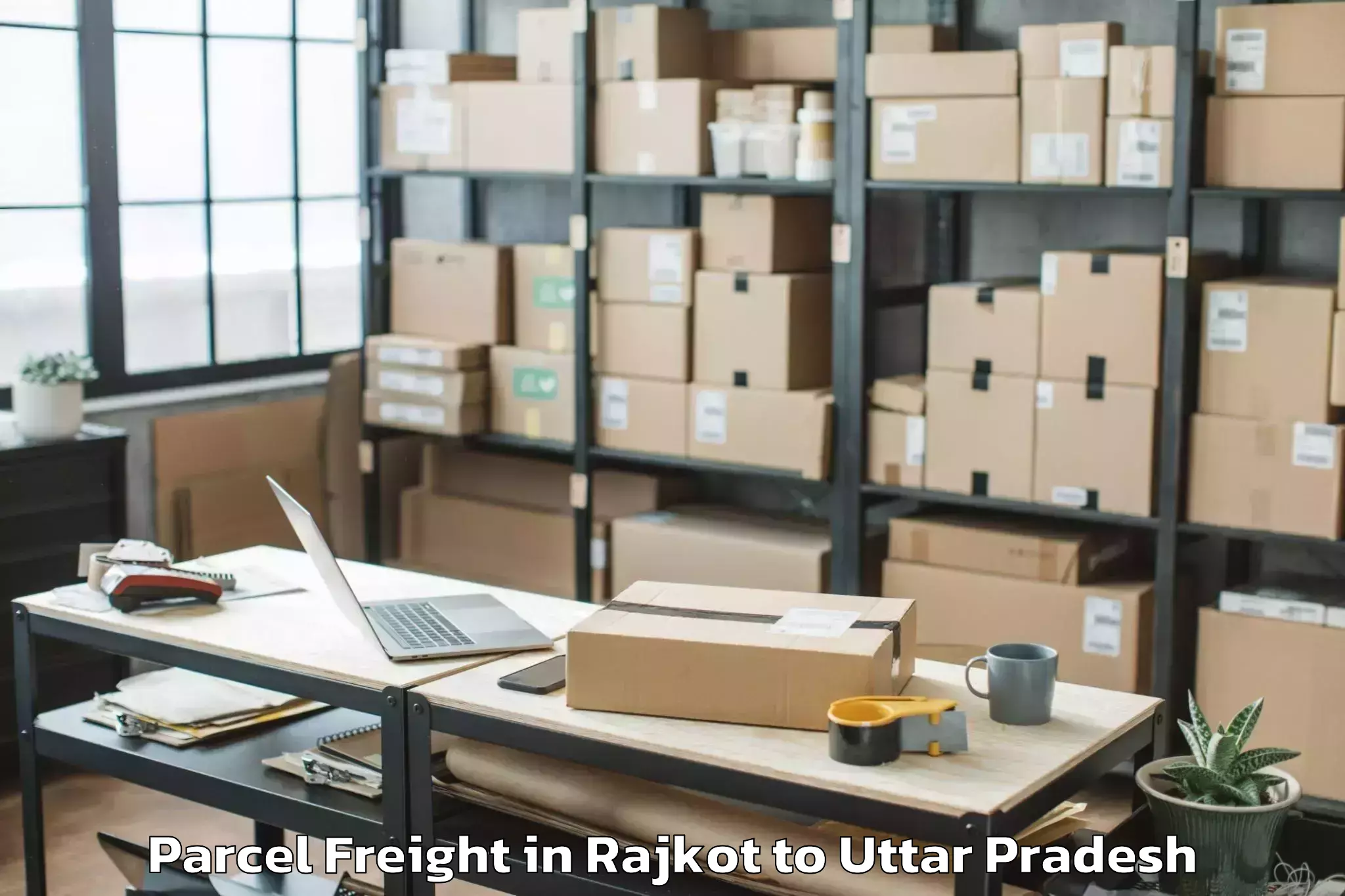 Professional Rajkot to Dudhinagar Parcel Freight